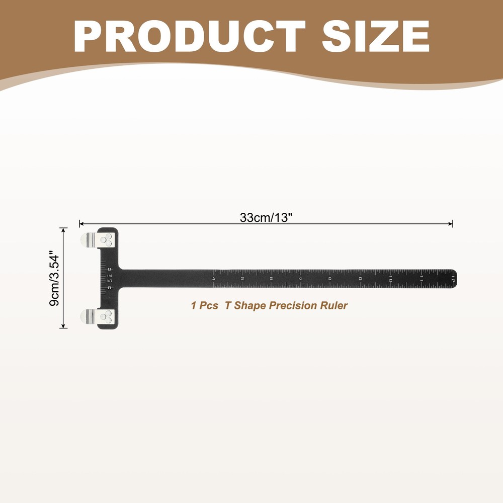 Archery Bow Square, T-Shape Ruler Turning Bow String Measurement Tool Black