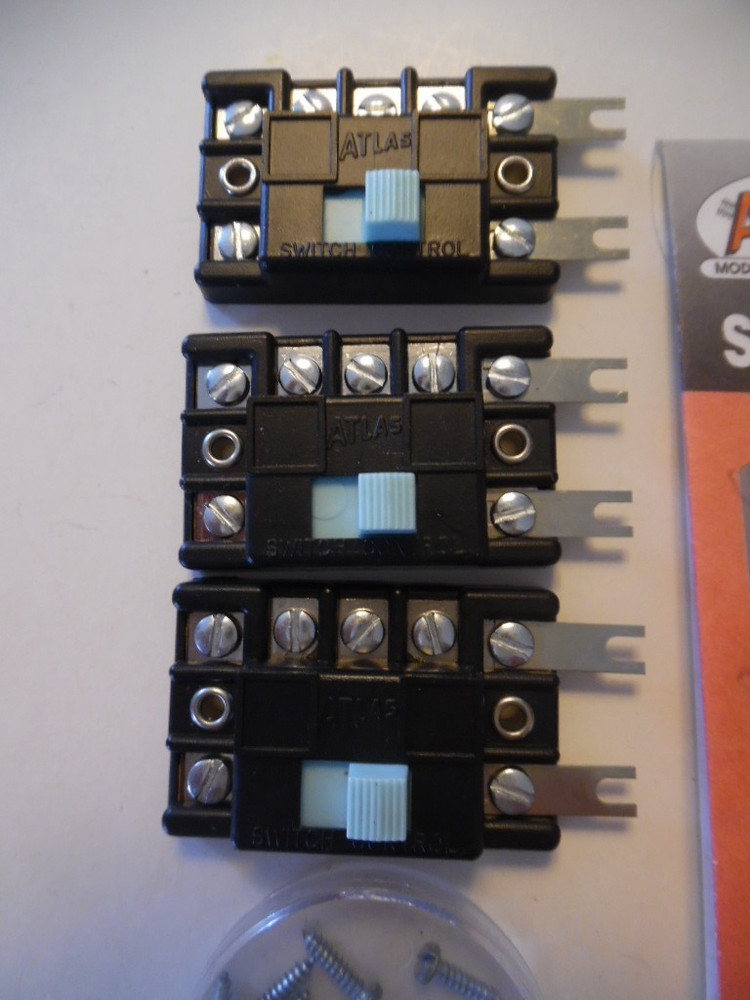 3 pcs, Atlas #56, HO / N Scale Train Track Switch Remote Control Boxes, TESTED