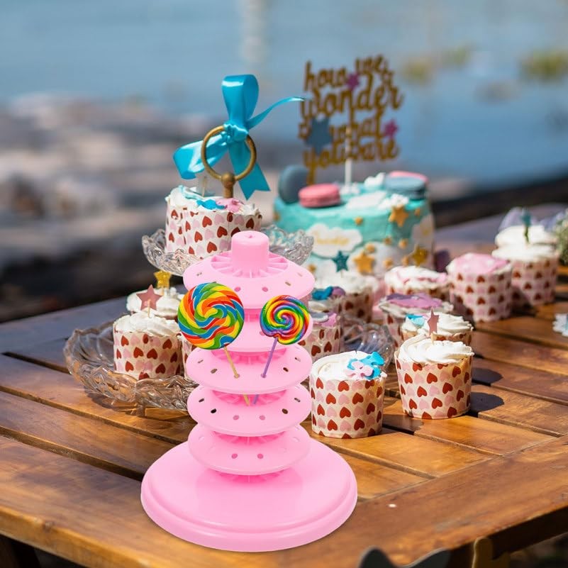 Multi-Layer Adjustable Candy Filler Stand Tabletop Lollipop Holder Display Ra...