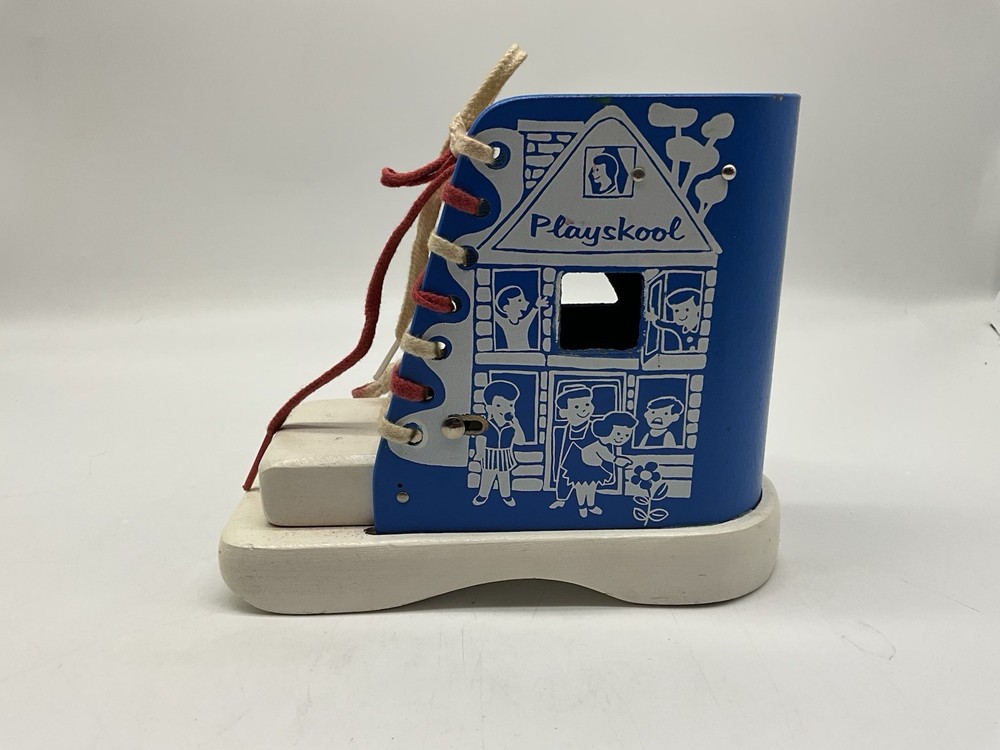 PLAYSKOOL Vintage Red Box Lacing Boot Learning While Playing in Original Box