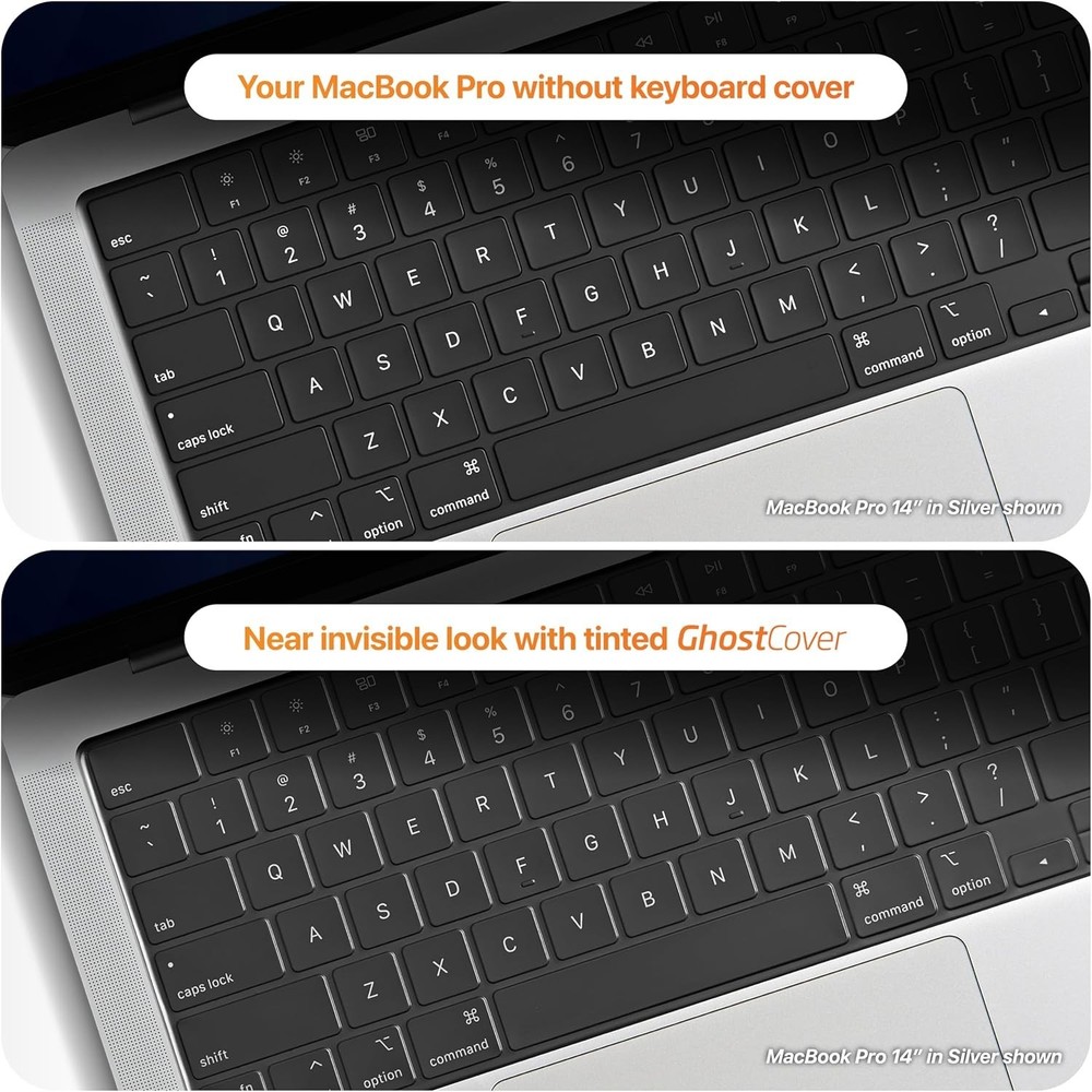 GhostCover Ultra Thin Translucent Keyboard Protector for 2021-2026 MacBooks