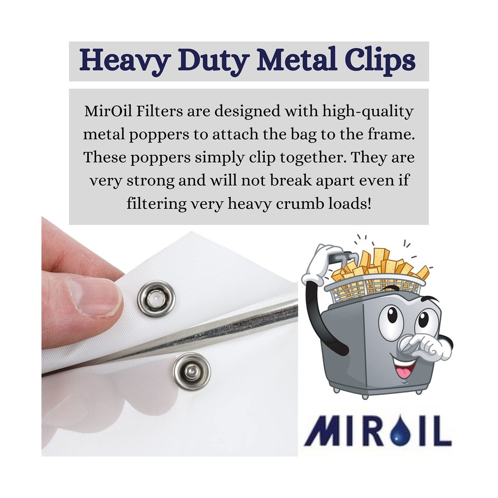 Miroil CONE2B Small Fryer Filter Bag & D Size Frame, MirOil EZ Flow Filter Ba...