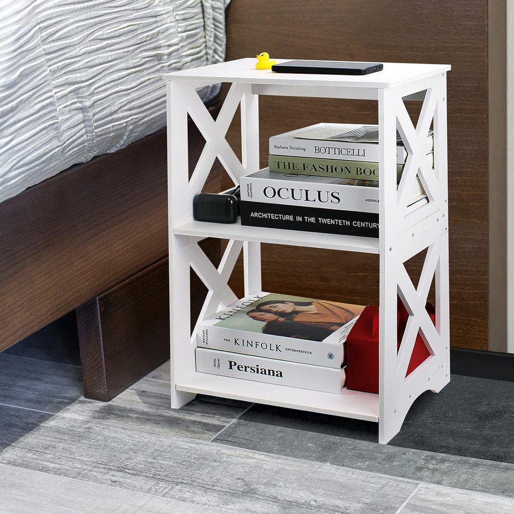 Lechay Small Side Table - White End for Spaces, Slim