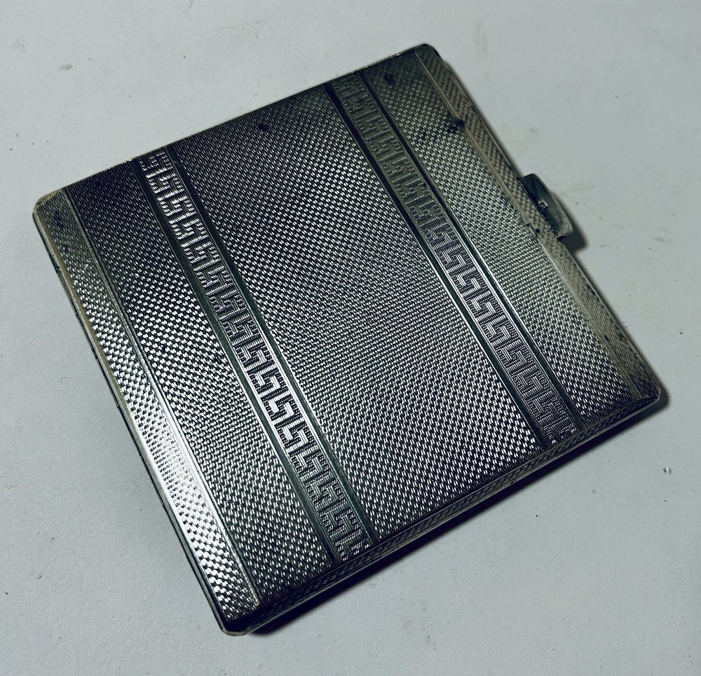 Antique Art Deco Solid Sterling Silver Cigarette Case 1932