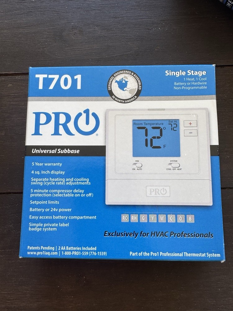 Pro1 T701 Thermostat White Non-Programmable Low Voltage New