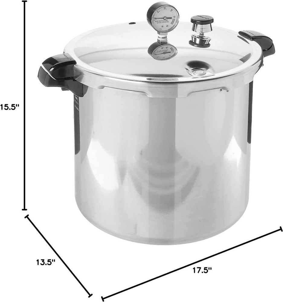 23-Quart Induction Compatible Pressure Canner, Silver, Aluminum