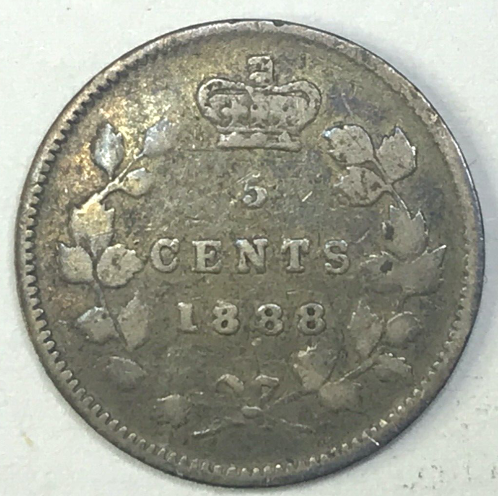 🇨🇦🇨🇦🇨🇦 CANADA 1888 Canada 5 cents silver 🇨🇦🇨🇦🇨🇦