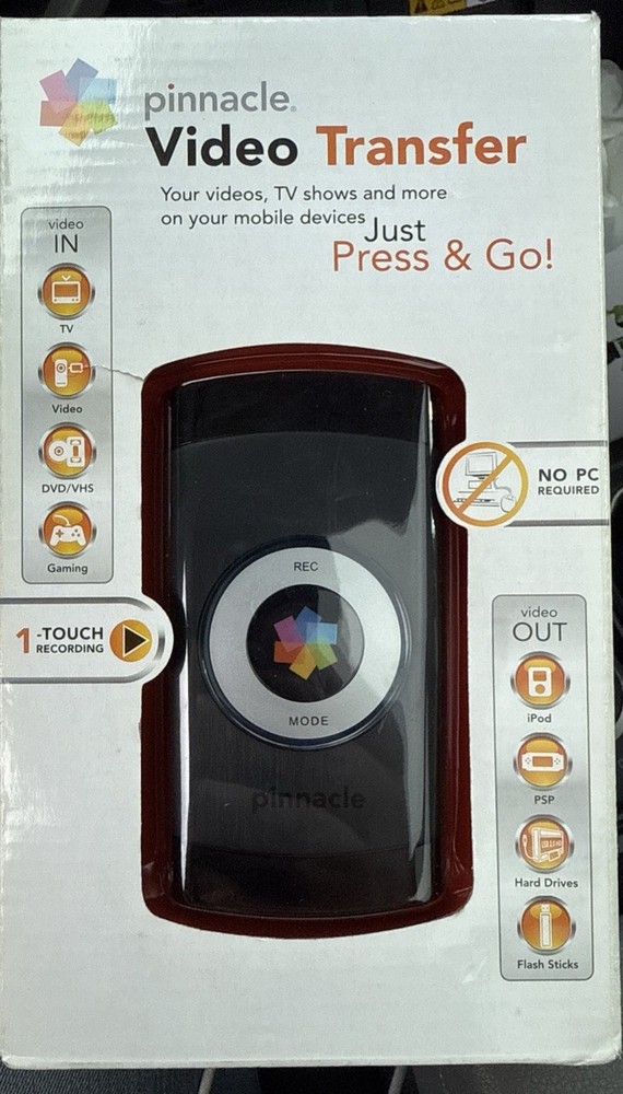 Pinnacle Video Transfer Just Press & Go (No PC Required)