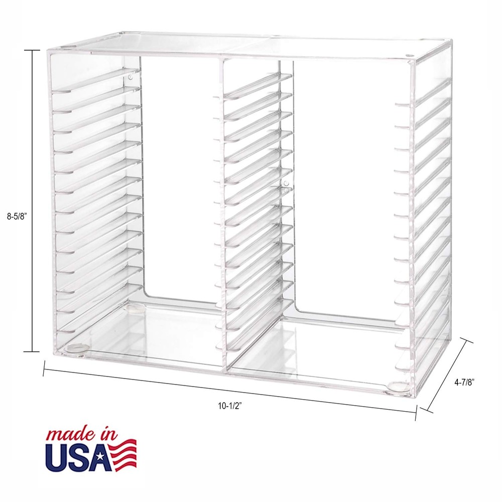 Stackable Clear Plastic CD Organizer with Rubber Feet | Rectangular Jewel Cas...