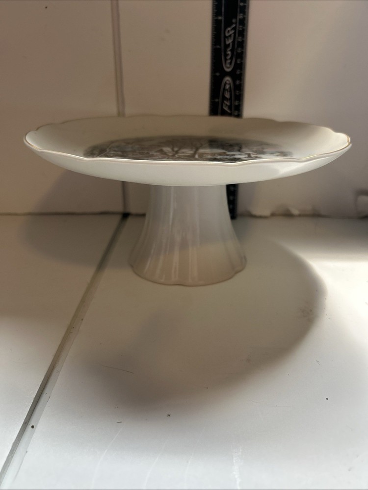 Avon Currier And Ives Cake Stand
