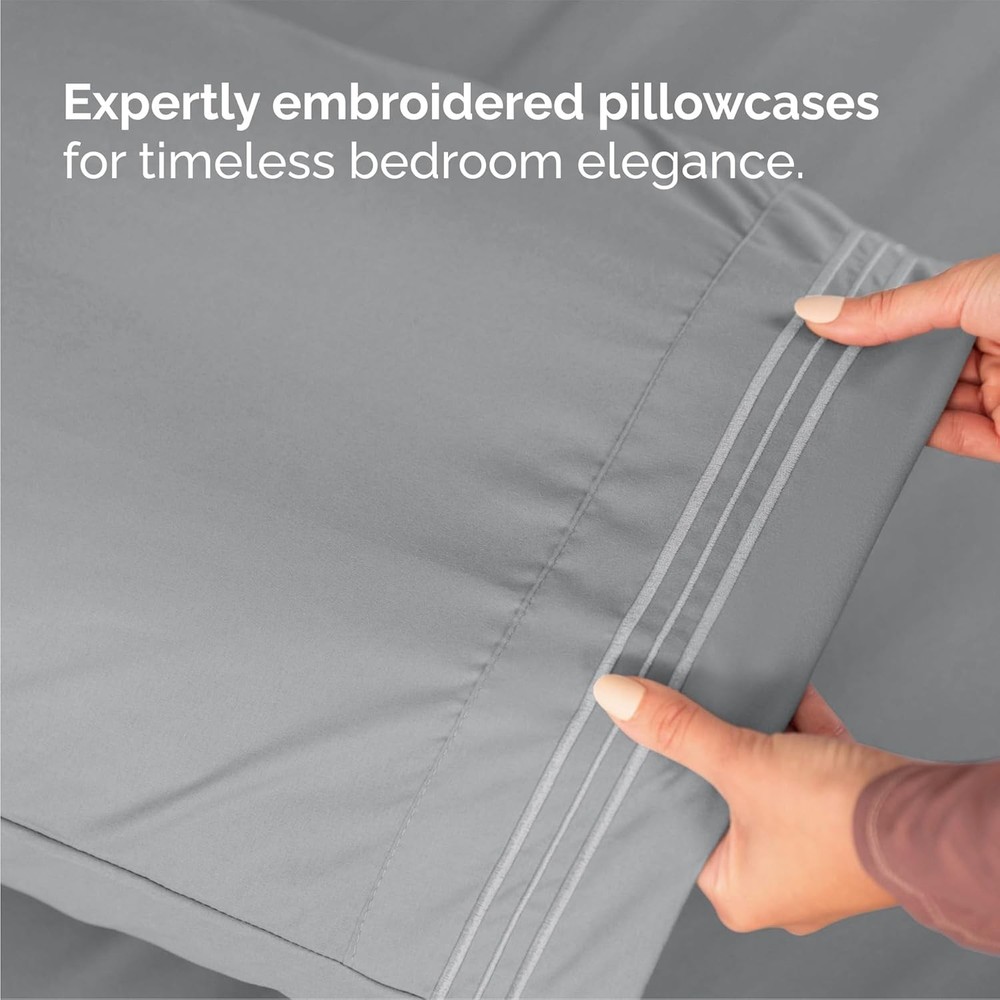 Queen Size 4 Piece Sheet Set - Comfy Breathable & Cooling Bed Sheets Set - Ho...