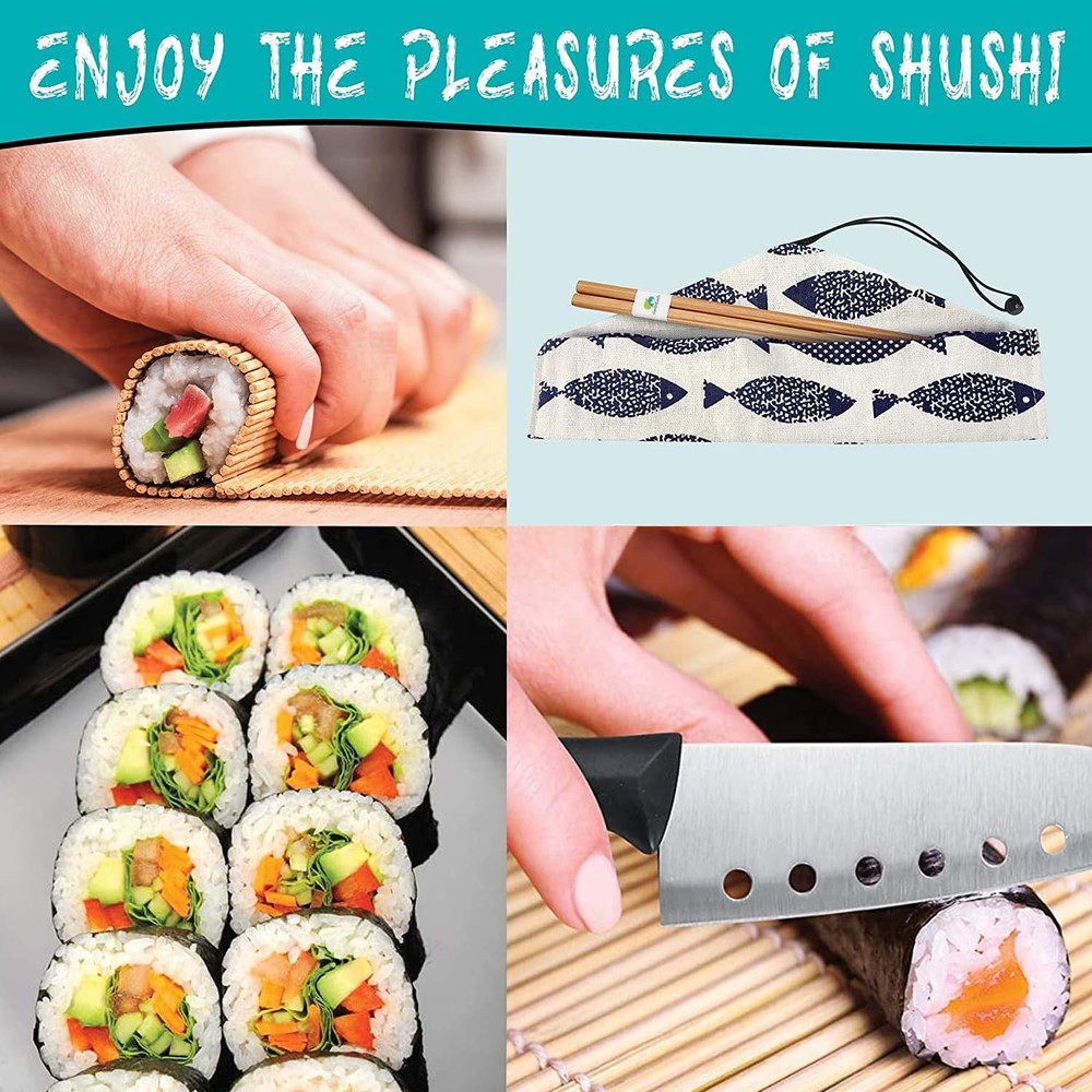 SmileTools Sushi Making Kit, 22 in 1 Roller Maker Medium, Green