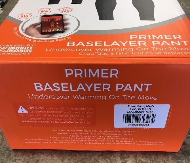 Mobile Warming Mens Primer Base layer Pant Bluetooth Compatible