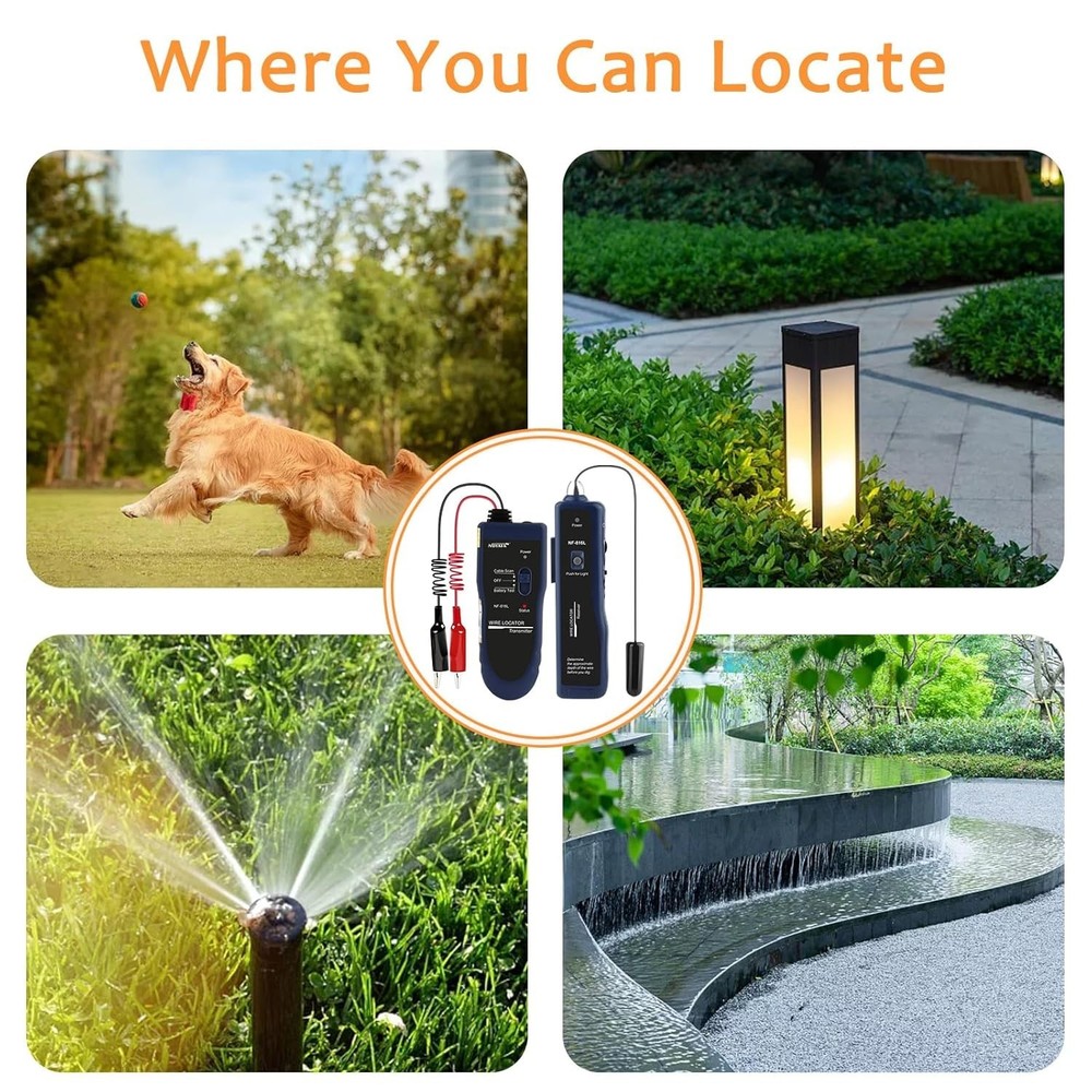 Modern Underground Wire Locator - Detect Cables with Built-in Flashlight & Range