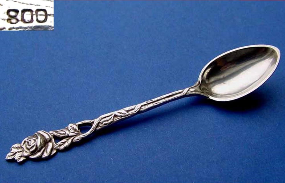 Coffee Spoon, Hildesheimer Rose, 800 Silver B441