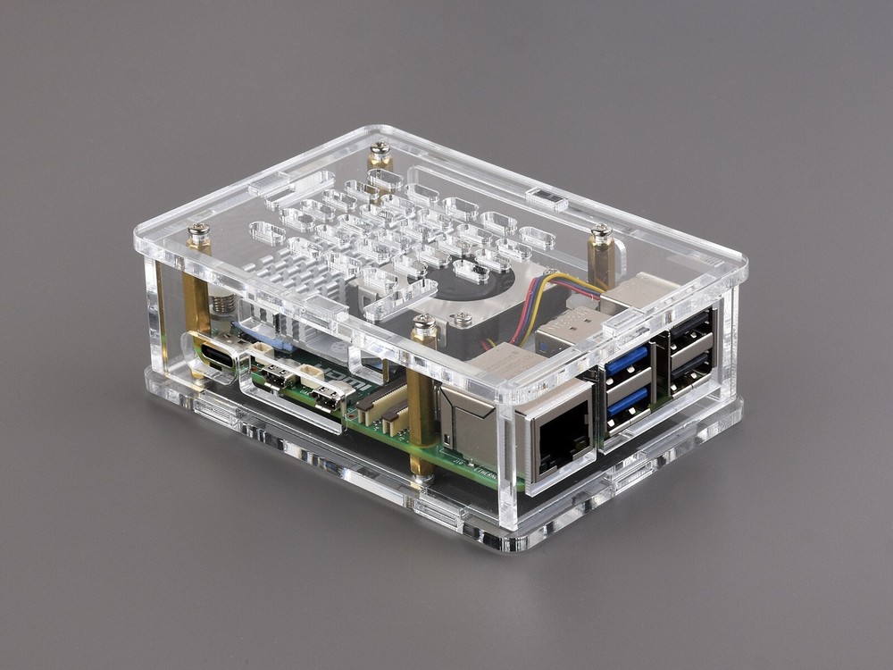 Waveshare Clear Acrylic Case for Raspberry Pi 5 installing Active Cooler