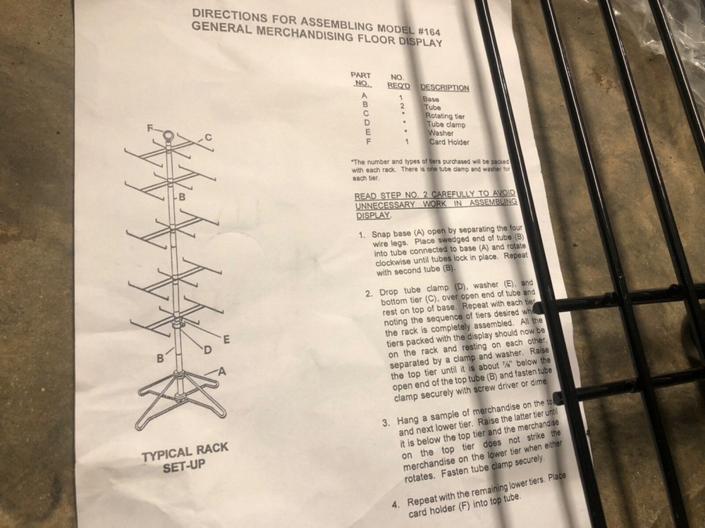 #164 Floor Display for Hanging General Merchandise Black