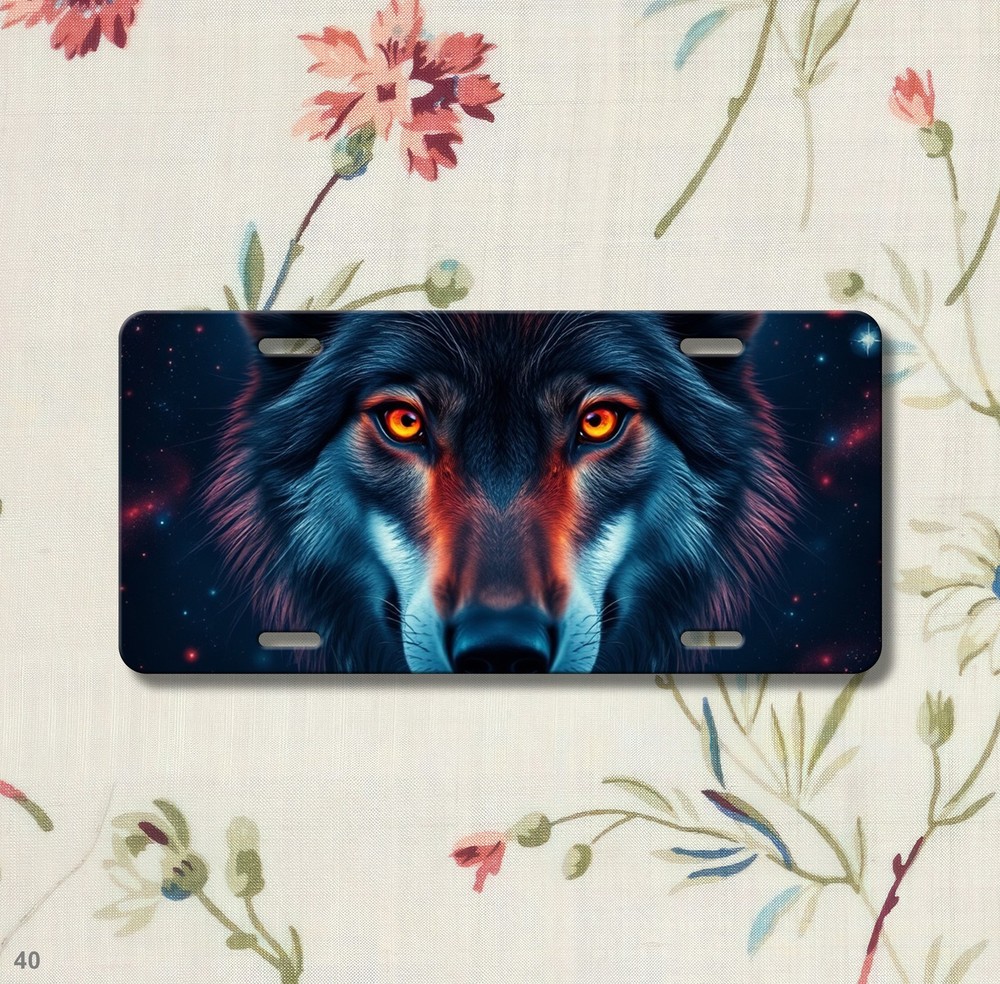 Intense Wolf License Plate Custom Auto Tag Birthday Gift