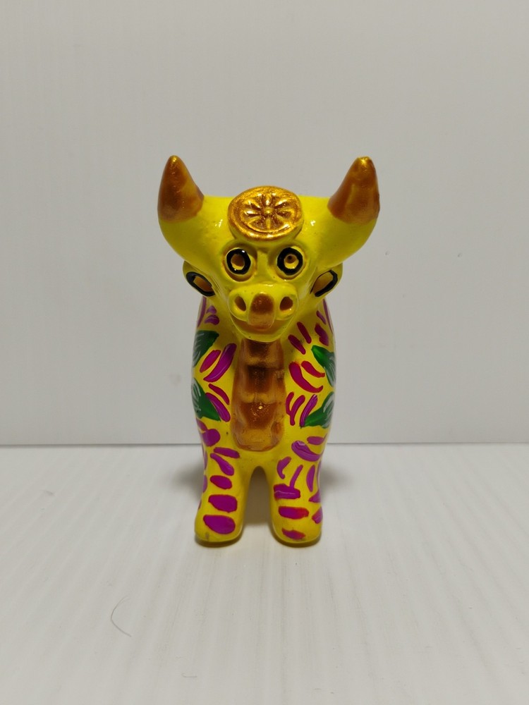 Hand Painted Peruvian yellow bull