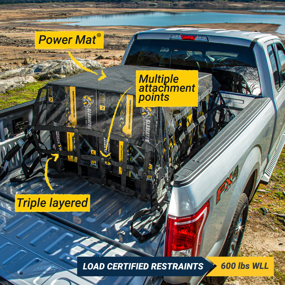 SafetyWeb Cargo Net - Medium (MSW-100) 6.75 x 8' ft | By Gladiator Cargo Nets