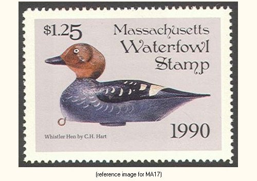 HALFPRICEDUCK Massachusetts Duck Stamp 1990 $1.25