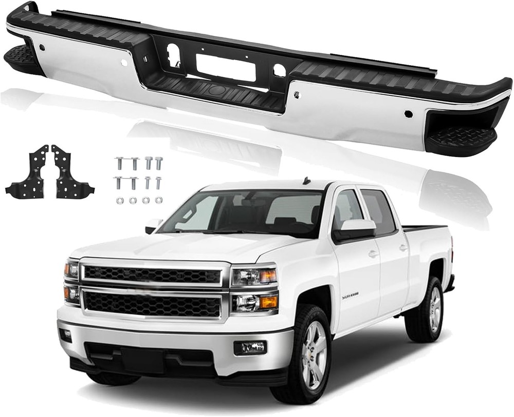 Rear Bumper Assembly Compatible with 2014-2018 Chevy Silverado GMC Sierra