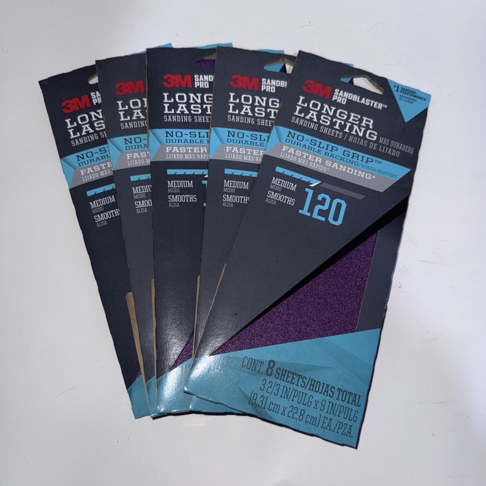 3M SandBlaster Pro 120 Grit Sandpaper Sheets for Smooth Sanding