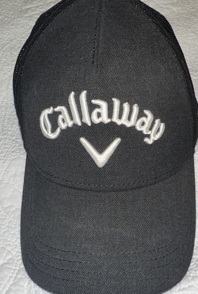 Callaway Golf /Rogue Black Cap Wool Snapback Adjustable Mesh Back Hat L