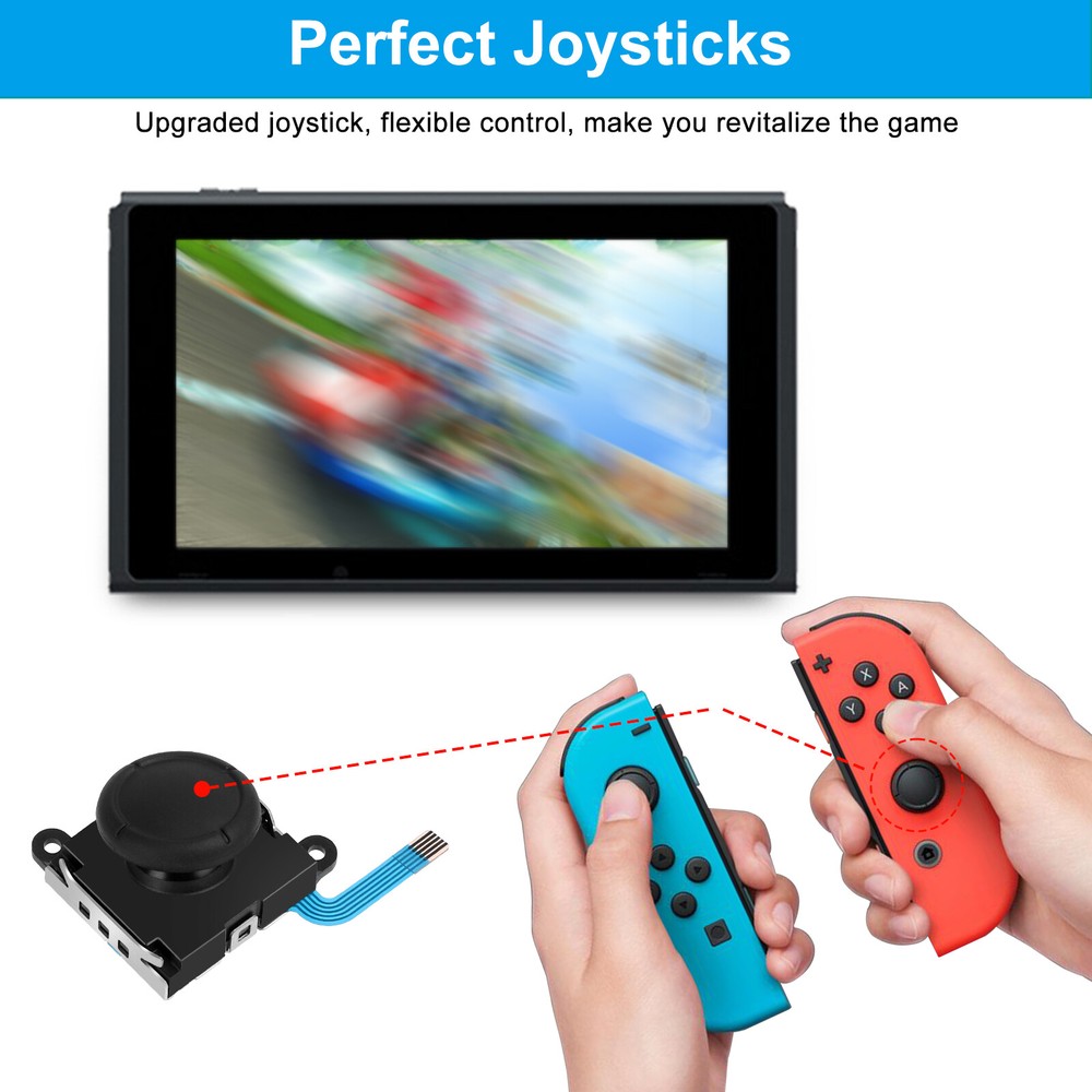 68Pcs Replacement 3D Analog Joystick Repair Tool Kit for Nintendo Switch Joy-Con