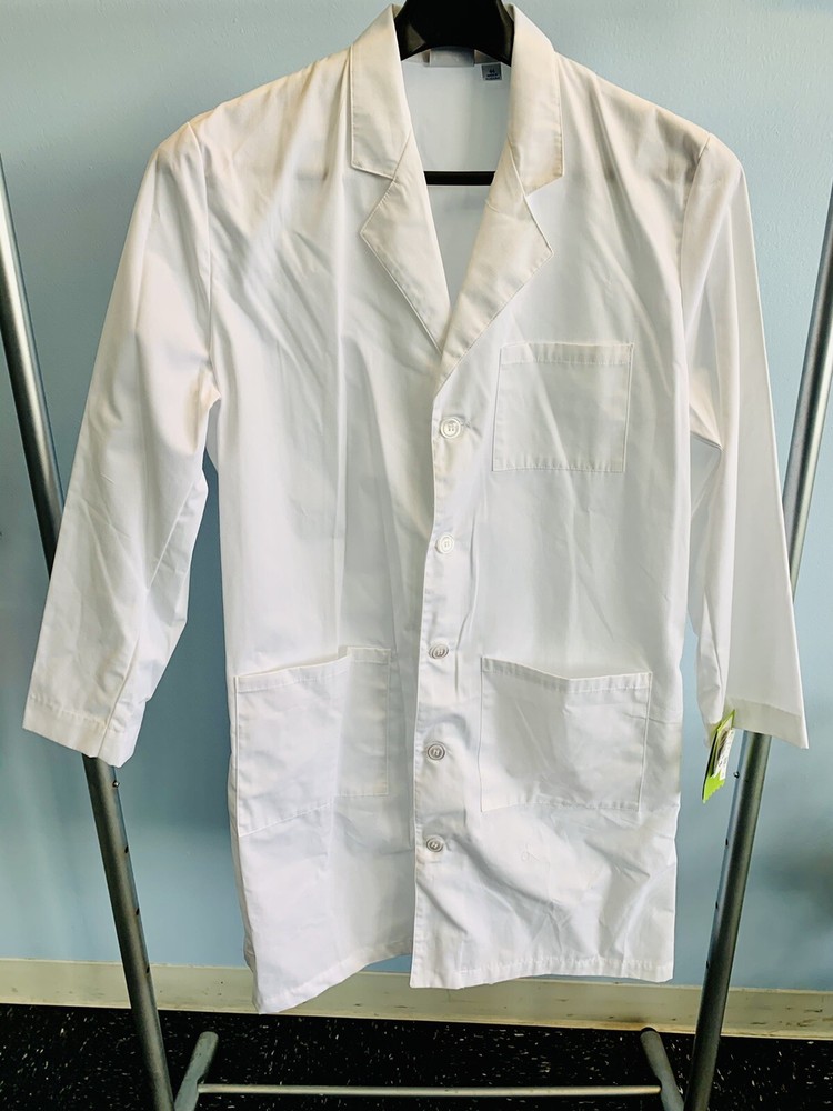 New W/Tags Landau White Lab Coat Size 44