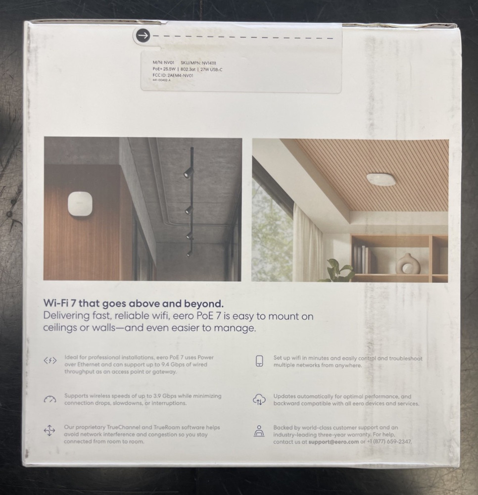 EERO NV14111 PoE 7 Multi-Gig Mesh Wi-Fi 7 Access Point