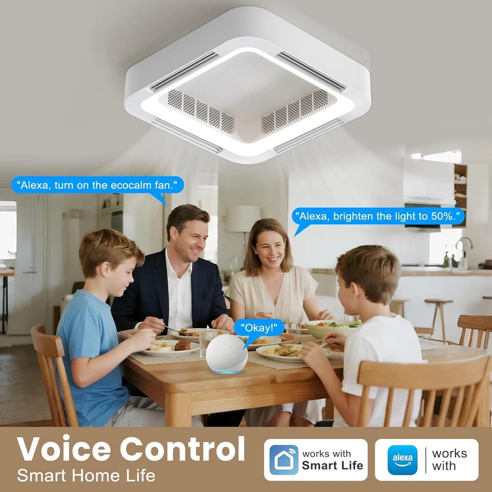 Smart Bladeless Ceiling Fan with Dimmable Lights & Alexa Control, 23