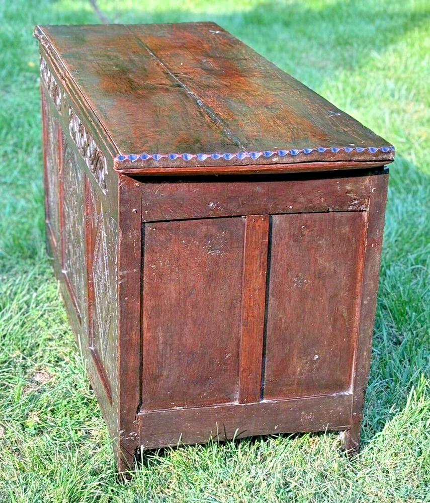17th Century Charles II Oak Coffer--Shipping Available