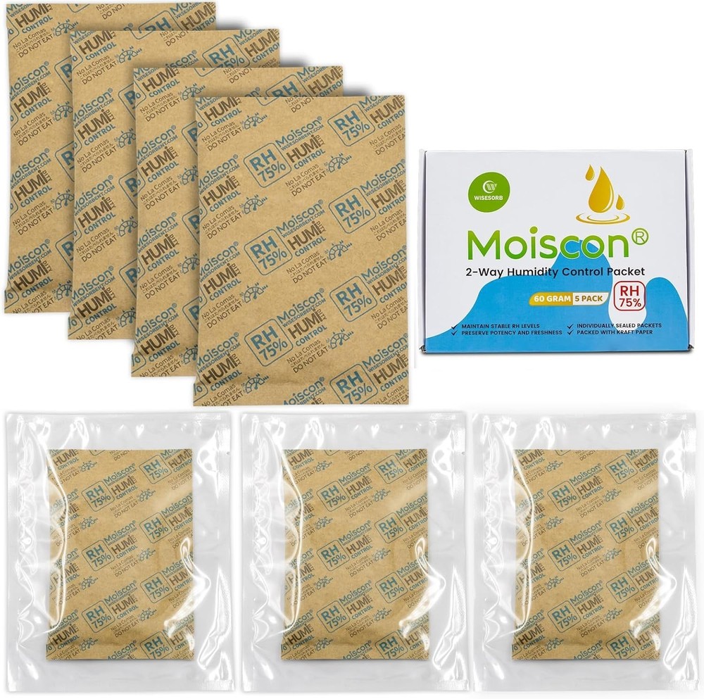Eco-Friendly 75% RH Humidity Control Packets - 60g, 5 Pack for Optimal Freshness