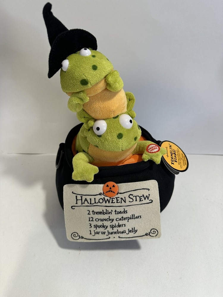 Halloween Hallmark TREMBLIN TOADS Sound Lights & Motion Plush Toad Animated 2008