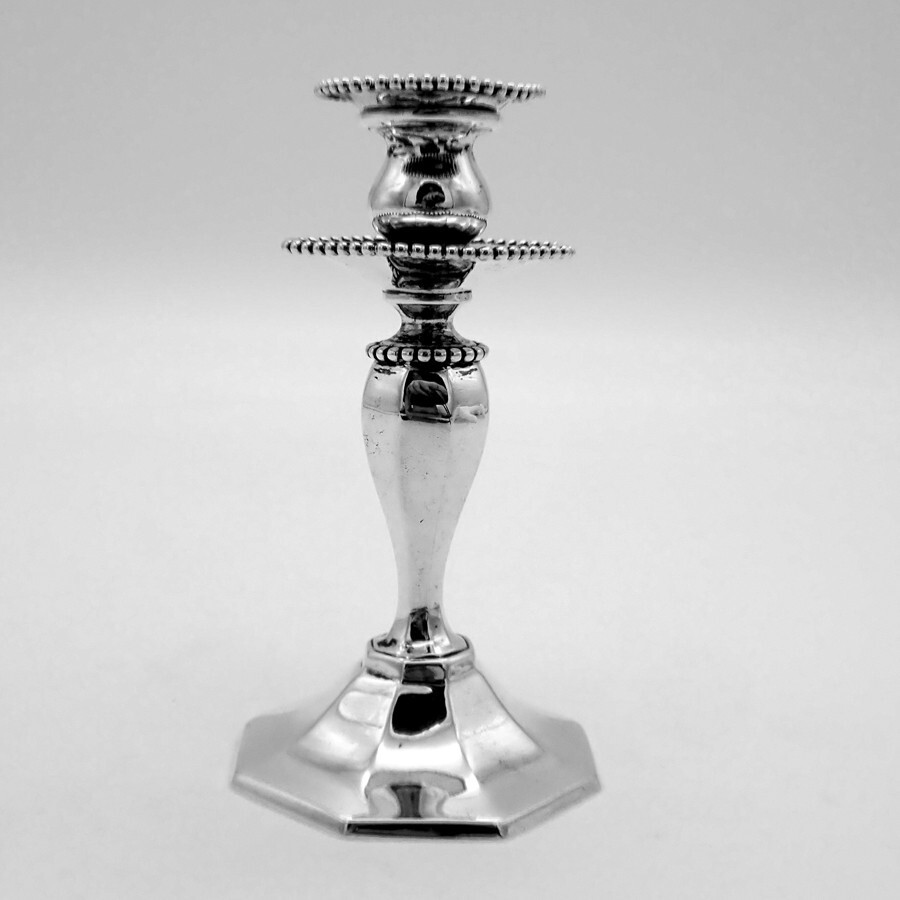 Candlestick Beaded Rims Mauser Sterling Silver 1890s
