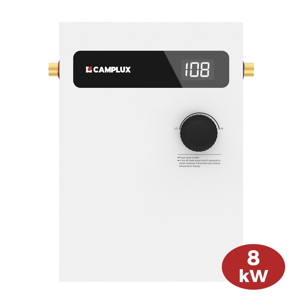 CAMPLUX Tankless Water Heater Electric 8/14/18/27kW 240V for Whole House Shower