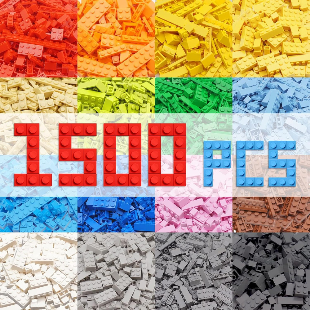 1500 Piece Building Bricks,Bulk Classic Building Blocks Basic Box Compatible wit