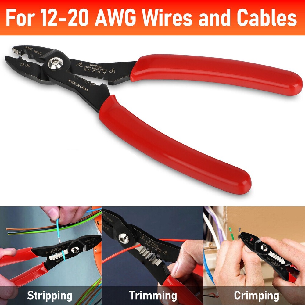Cable Stripper Pliers Multifunctional Wire Service Pliers Crimper Stripper Tool