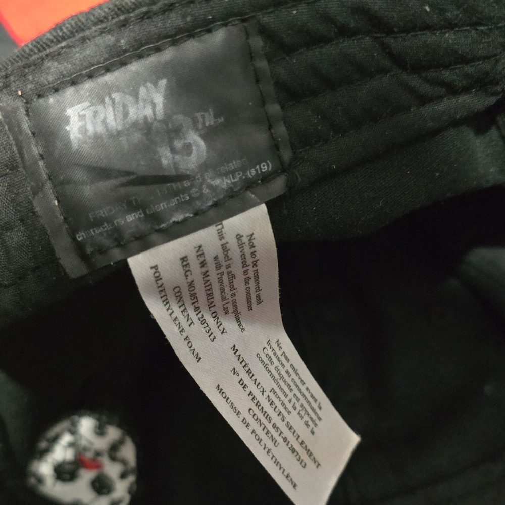 Friday the 13th Jason Mask Patch Black Adjustable Baseball Cap Original