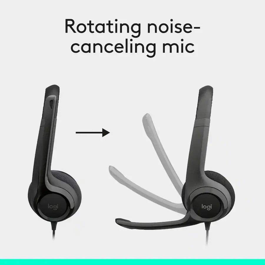Logitech H390 Wired USB Computer Headset Noise Cancelling Mic Stereo