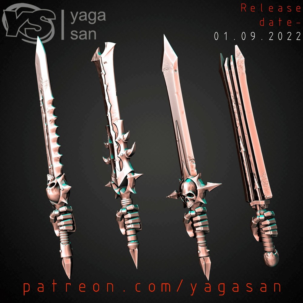DARK CHAOS POWER SHARP SWORDS SET (4U) (LEFT)