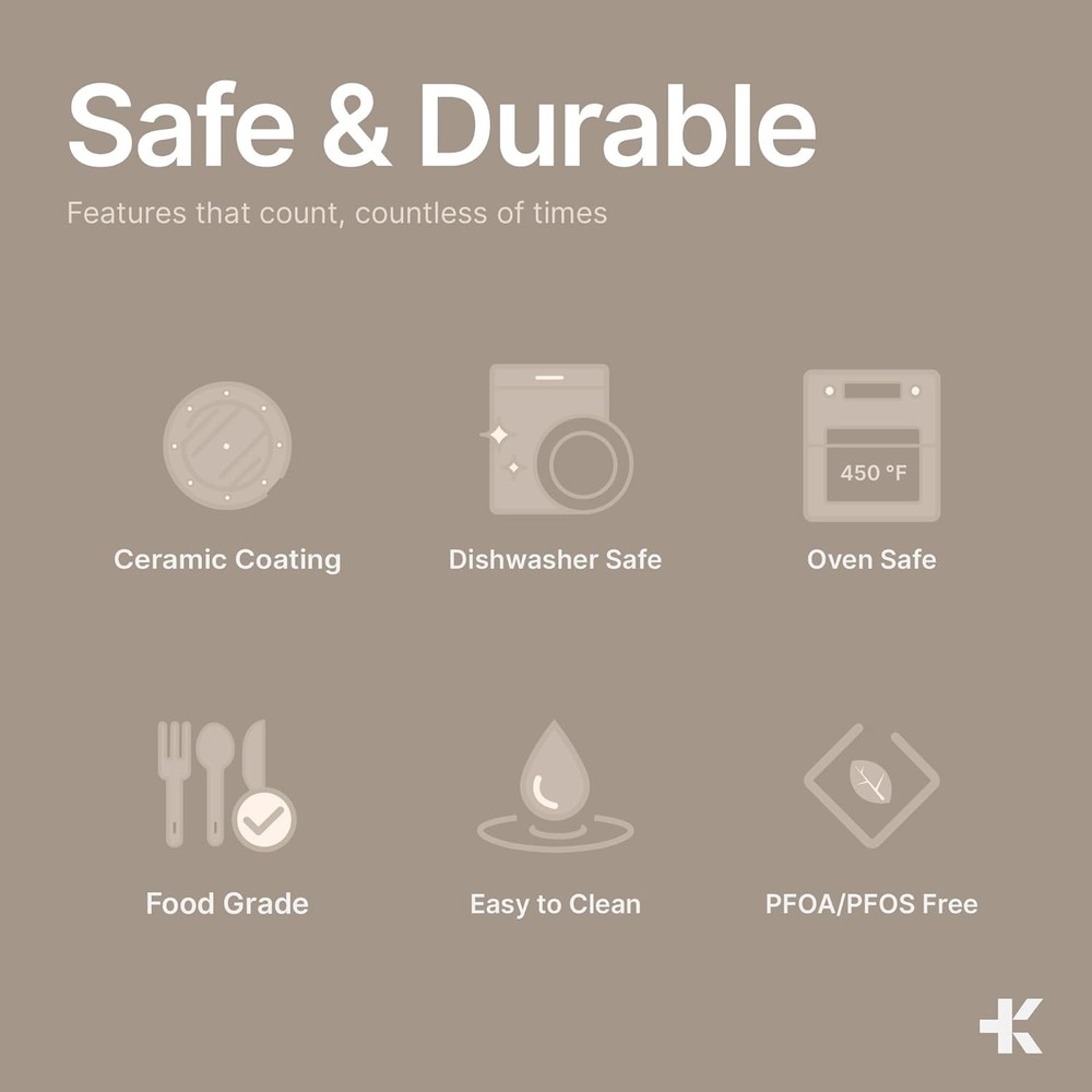 8-Piece Stackable Bakeware Set Ceramic Non-Stick Coating Baking Sheets Durable