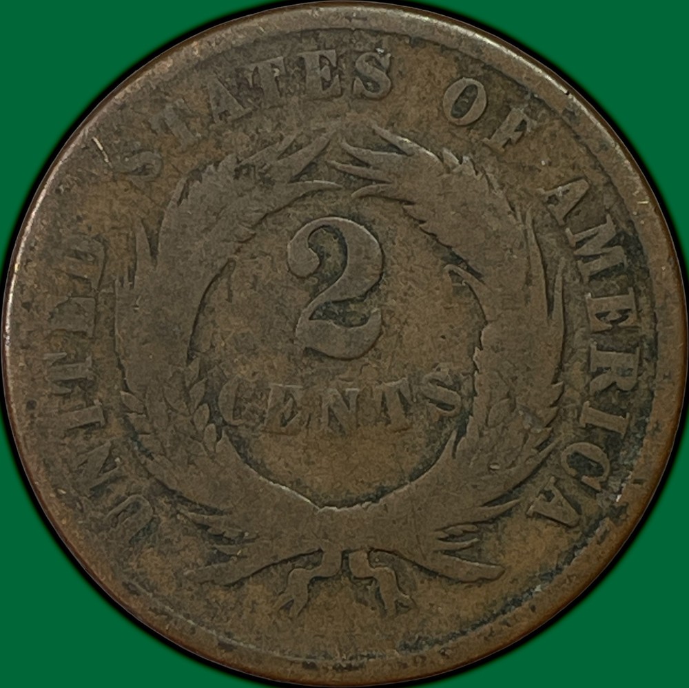 1865 Two Cent Piece Good G Coin #37862
