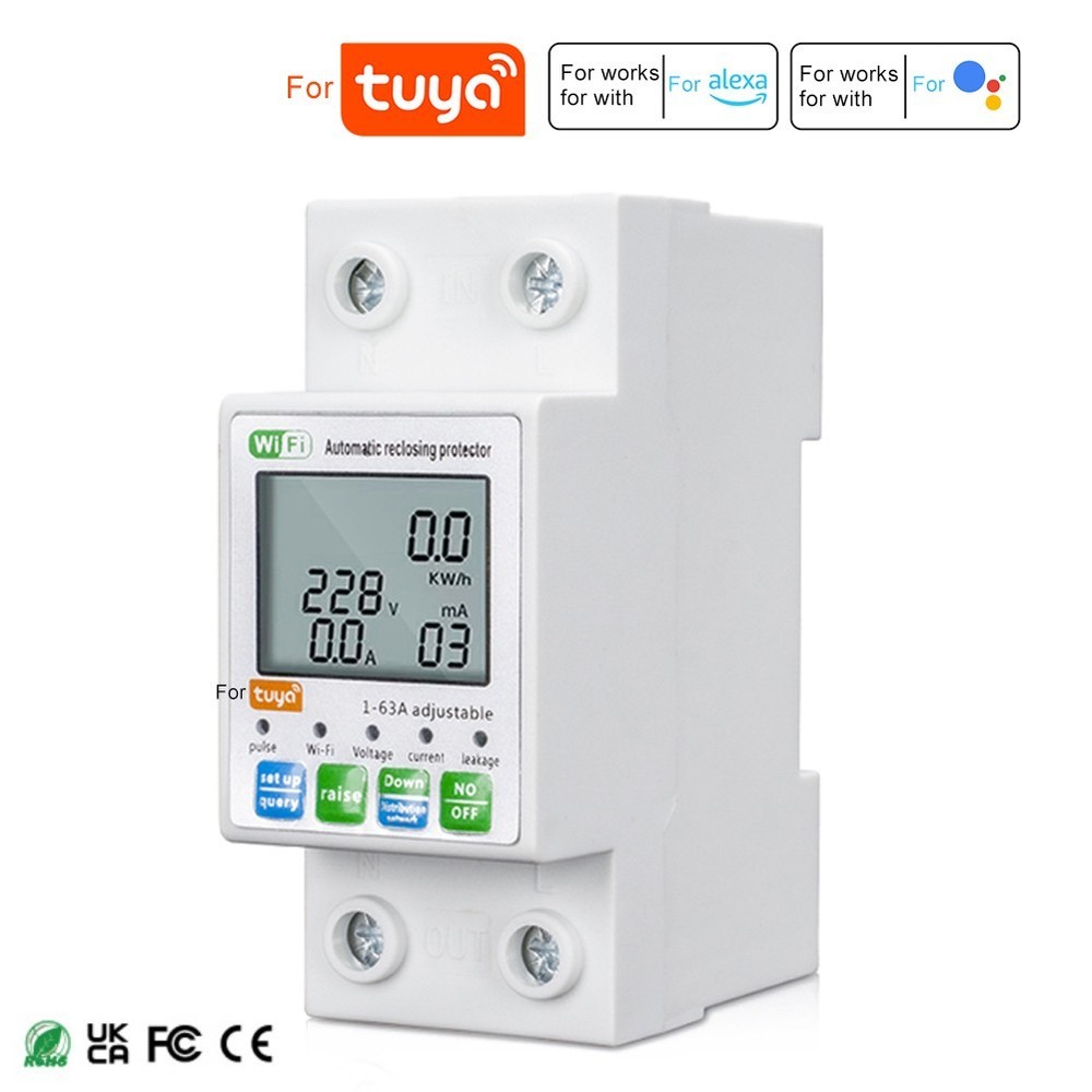 For Tuya  Smart Reset Protector Switch Current Breaker Meter AC80-300V