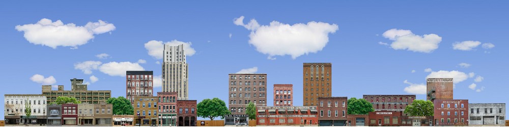 TRACKSIDE BACKDROP #450B Commercial fronts HO Scale