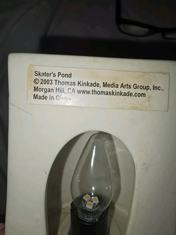 Vintage Thomas Kinkade Night Light "Skater's Pond" 2003