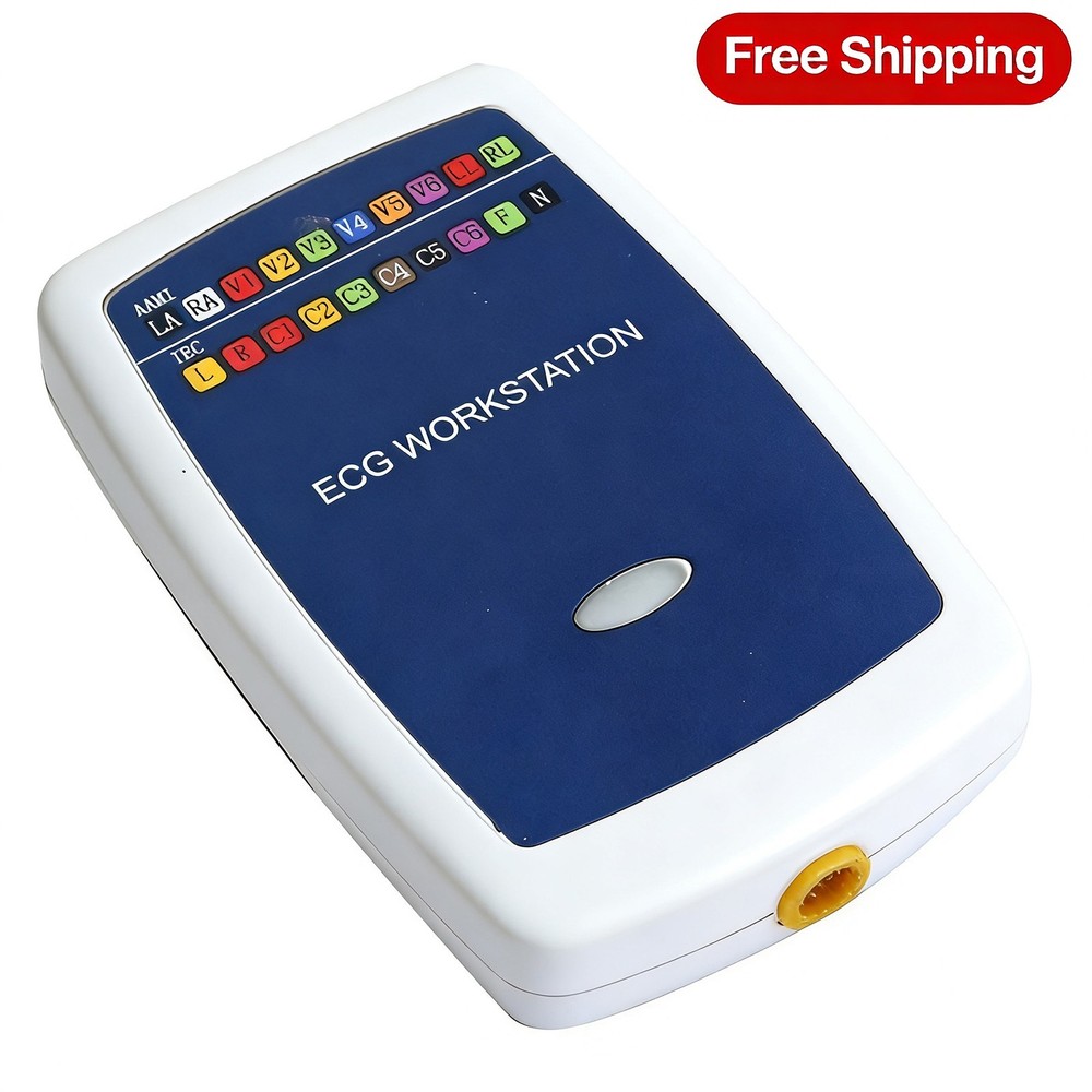 Portable 12 Lead Rest ECG Machine PC Based Workstation System Home Use