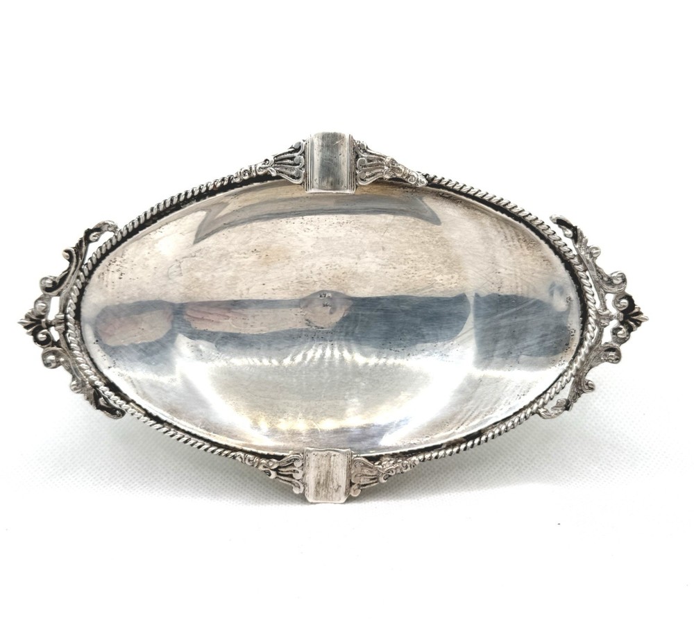 Antique Sterling Silver Cigarette Ash Tray Footed 129 gr