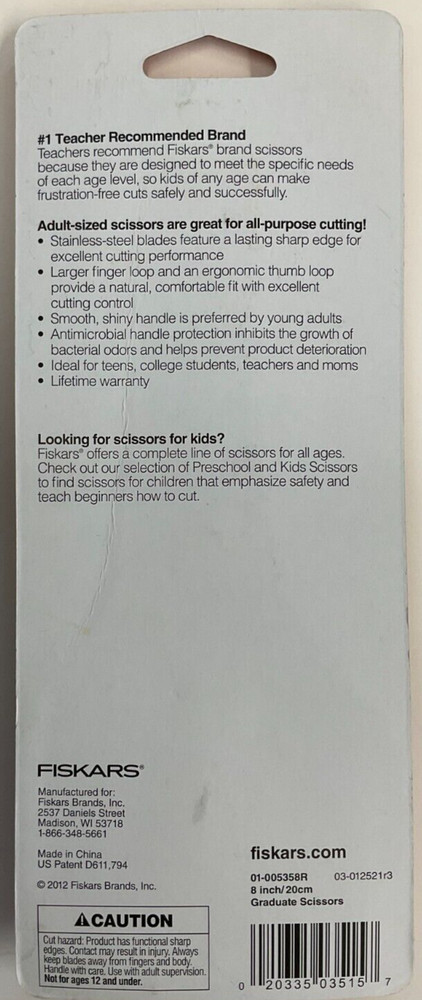 FISKARS GRADUATE SCISSORS, 8"